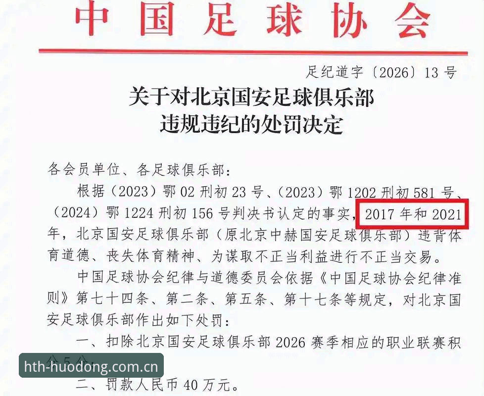 最新HTH安卓版 5大看点解读足协第三批禁足名单:17人终身禁赛,48人遭重罚